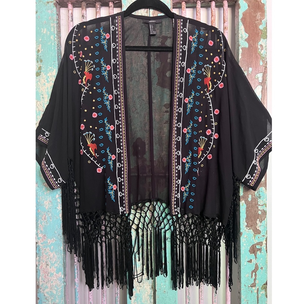 Forever 21 Embroidered Kimono